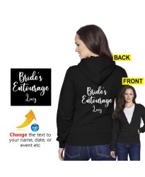  Bride's Entourage With Custom Name Brides Maid Wedding Party Customised Printed Adult Unisex Pullover Hoodie